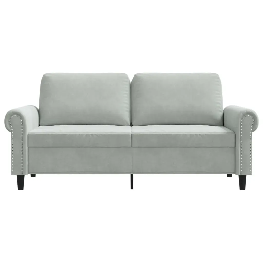 2-Seater Sofa Light Grey 140 cm Velvet Price
