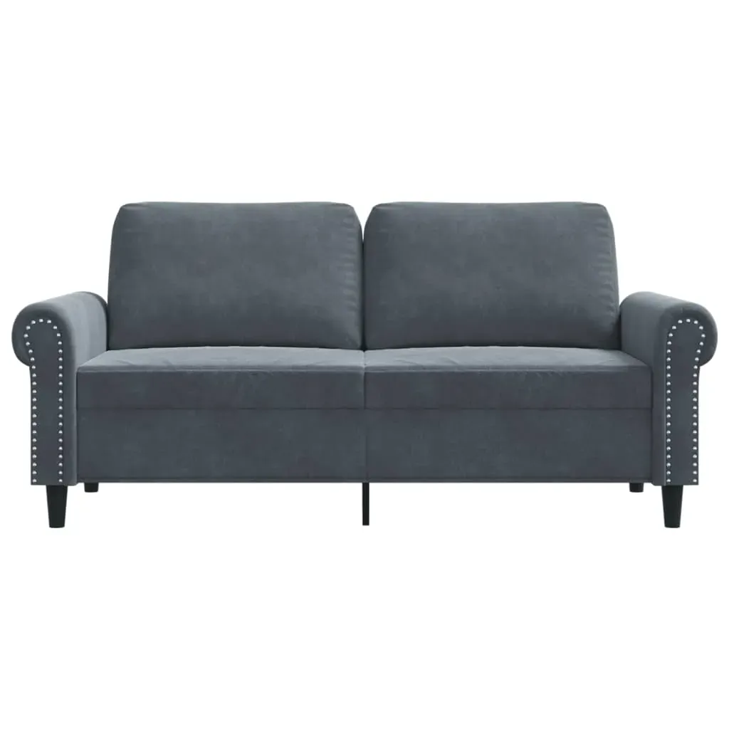 2-Seater Sofa Dark Grey 140 cm Velvet Price