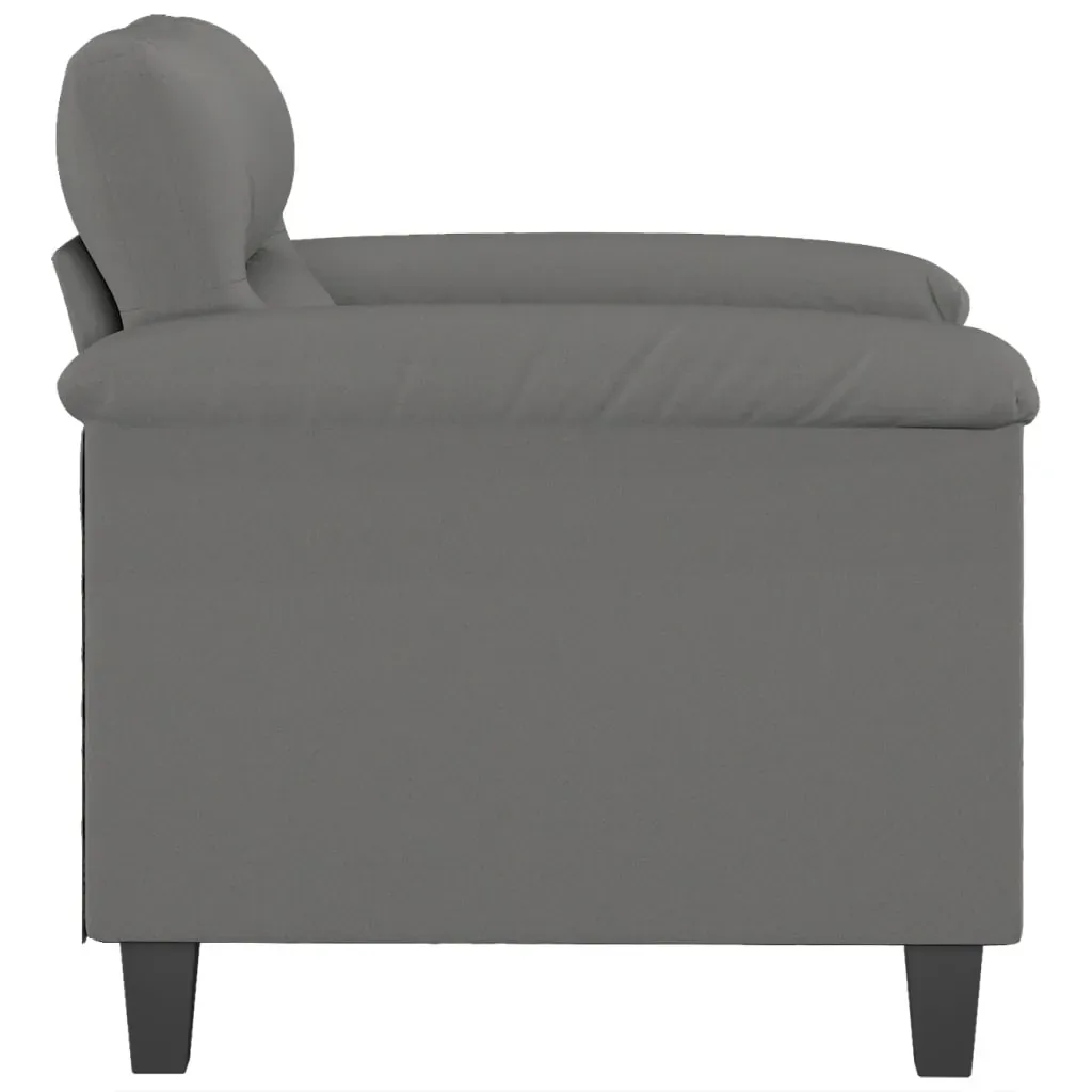 Sofa Chair Dark Grey 60 cm Microfibre Fabric Price