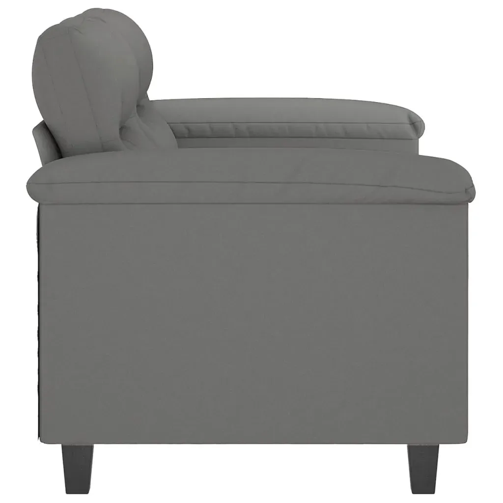 2-Seater Sofa Dark Grey 120 cm Microfibre Fabric Price