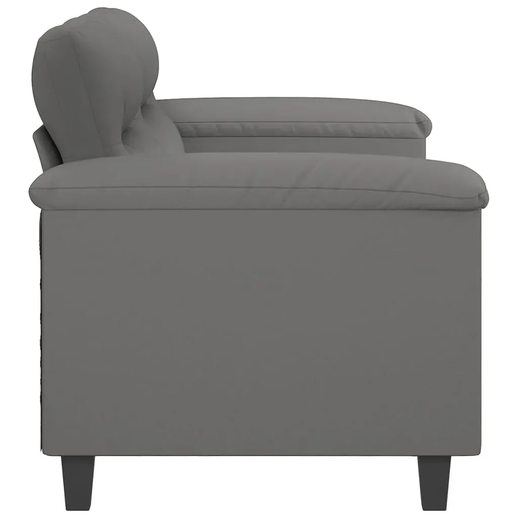 2-Seater Sofa Dark Grey 140 cm Microfibre Fabric Price