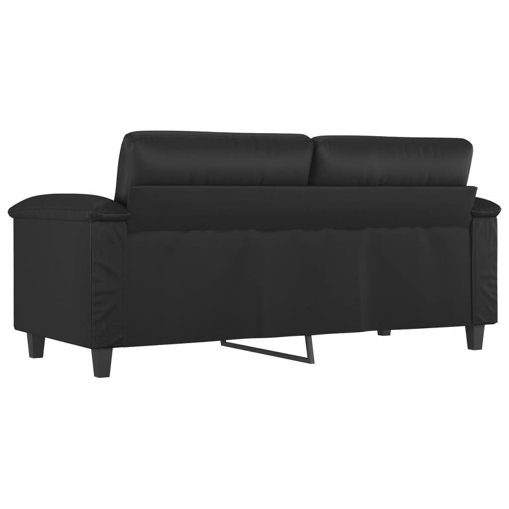 2-Seater Sofa Black 140 cm Faux Leather Price