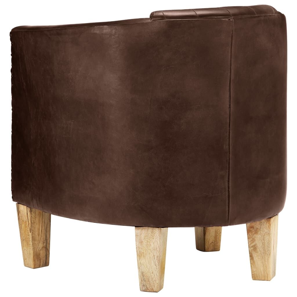 Tub Chair Dark Brown Real Leather Price