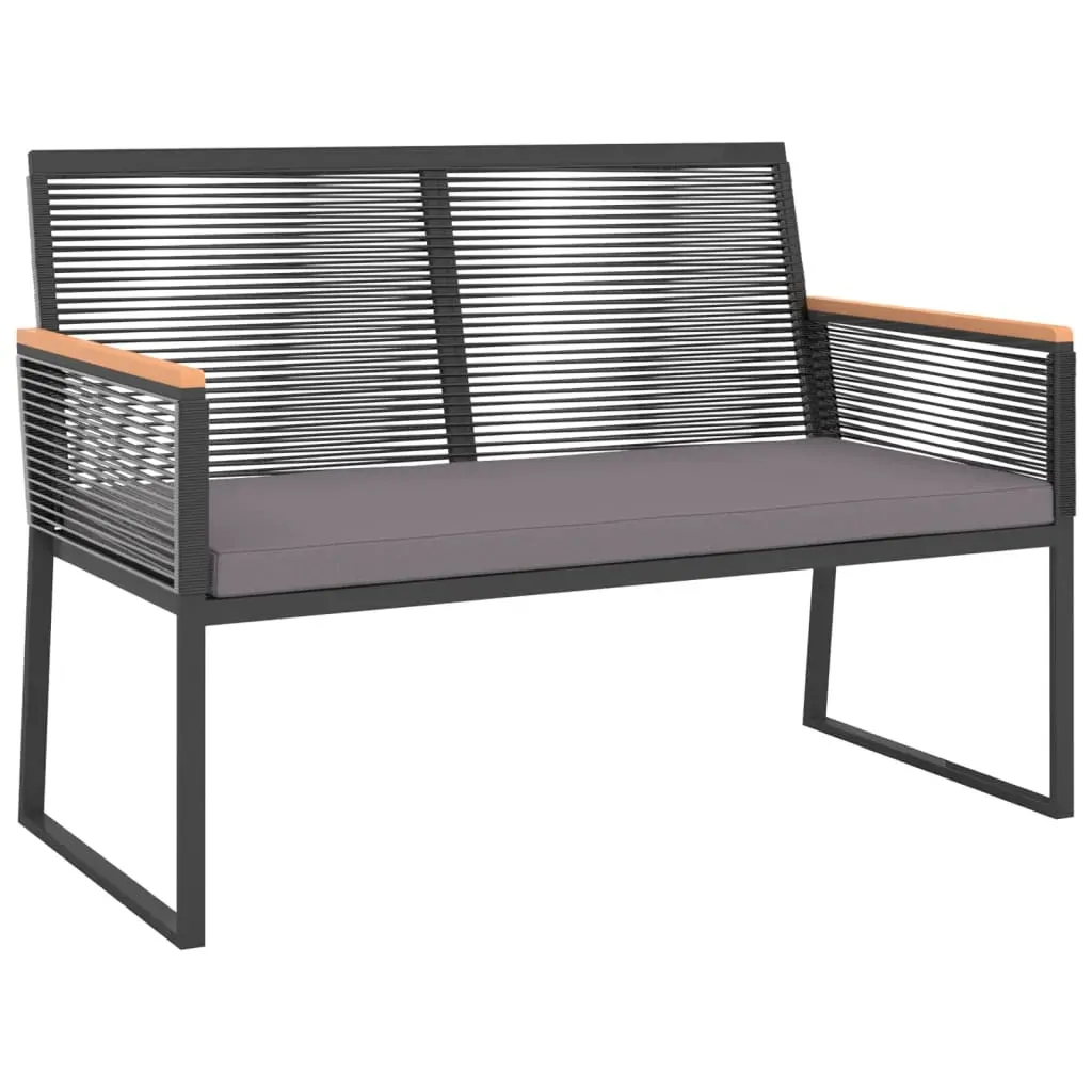 4 Piece Garden Lounge Set with Cushions Black Steel Price