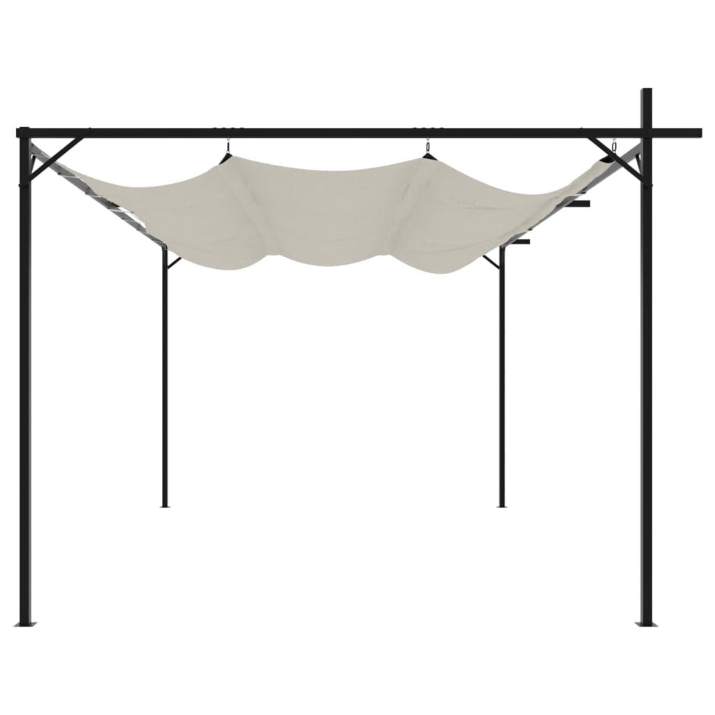 Pergola with Retractable Roof Cream 395x292x230 cm Price