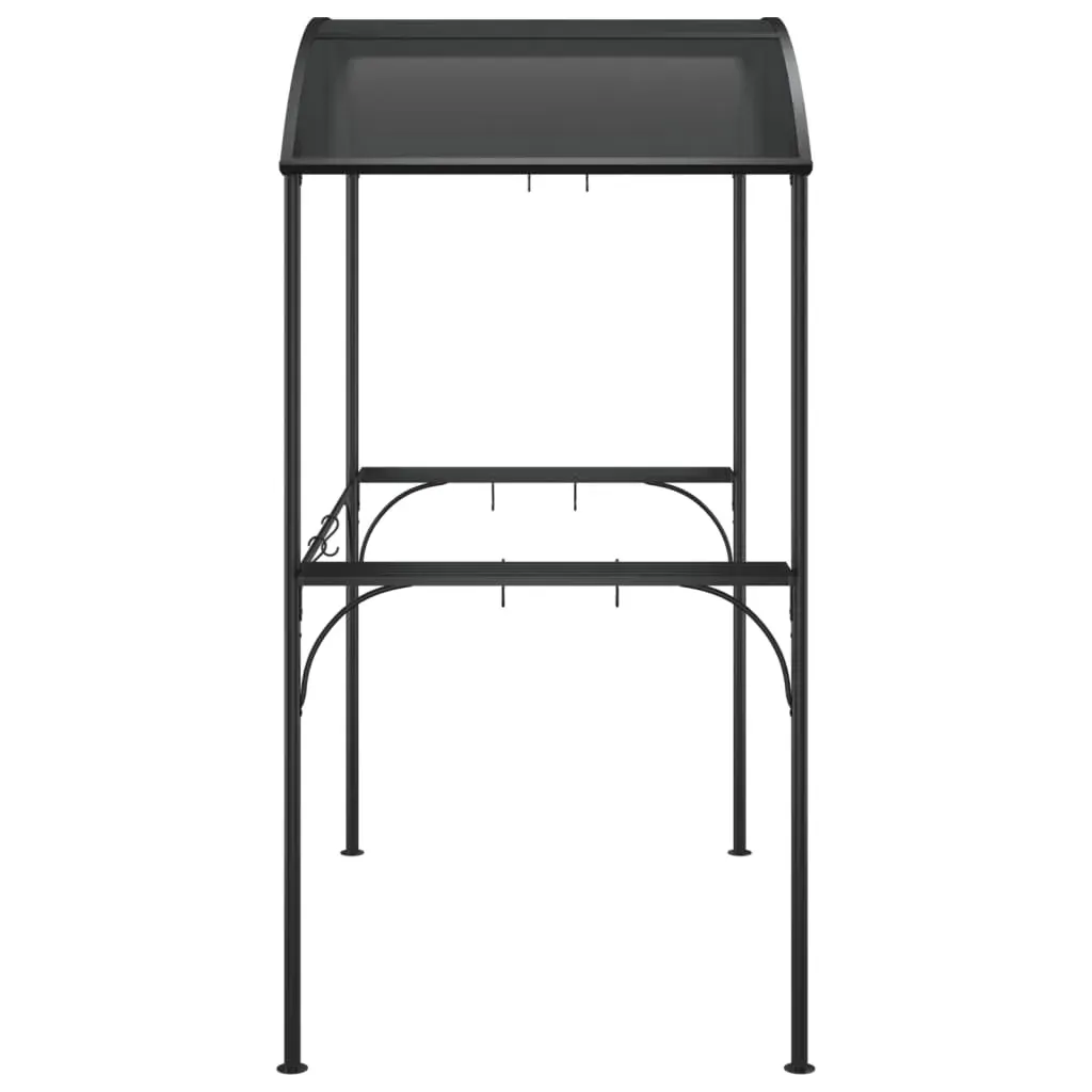 BBQ Gazebo with Side Shelves Anthracite 220x115x230 cm Steel Price