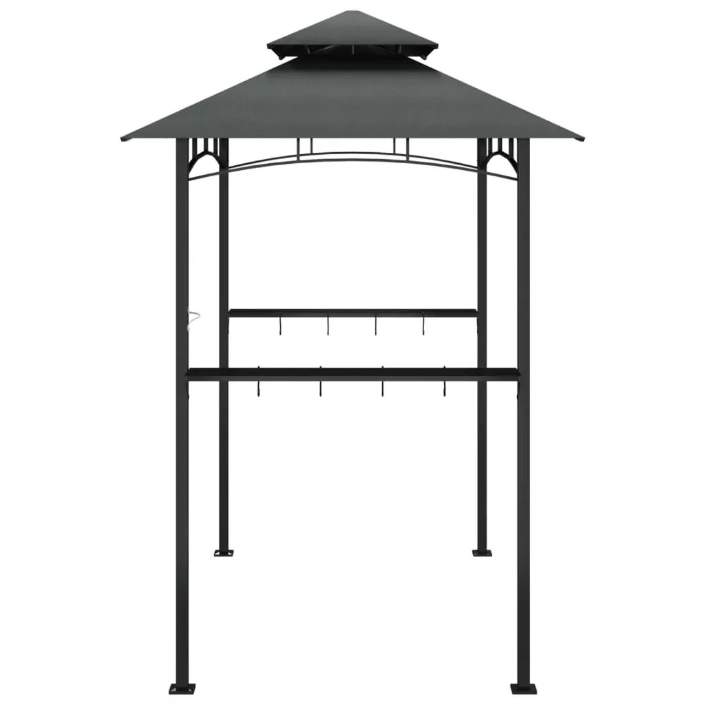 BBQ Gazebo with Side Shelves Anthracite 240x150x243 cm Steel Price