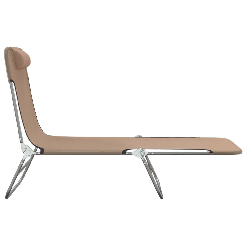 Folding Sun Loungers 2 pcs Taupe Textilene and Steel Price