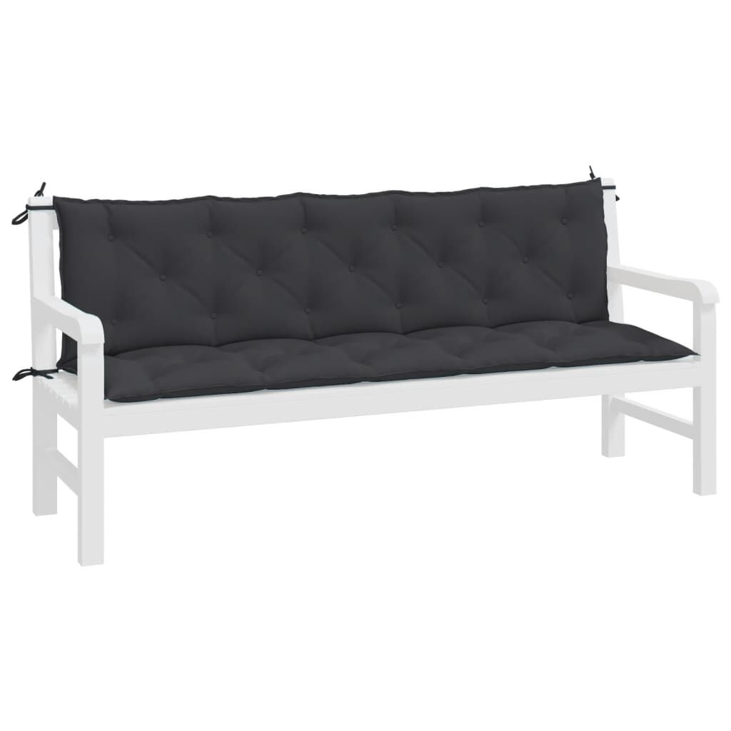 Garden Bench Cushions 2pcs Black 180x50x7cm Oxford Fabric Price