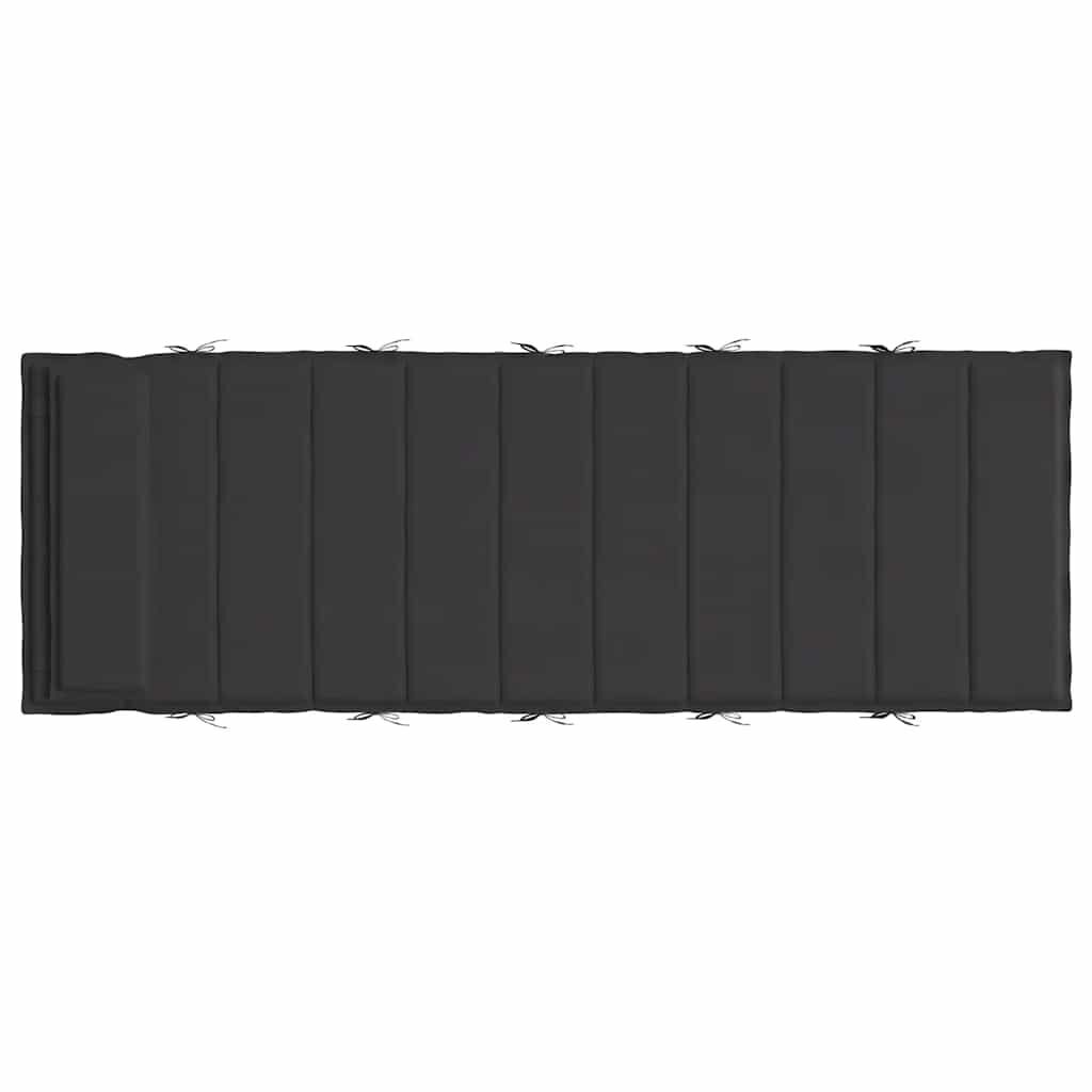 Sun Lounger Cushion Black 180x60x3 cm Oxford Fabric Price