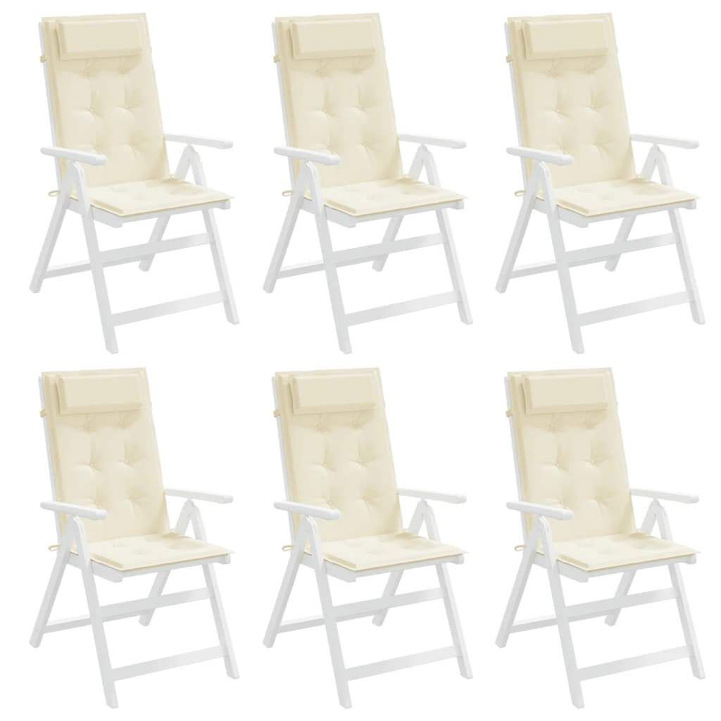 Highback Chair Cushions 6 pcs Cream Oxford Fabric Price