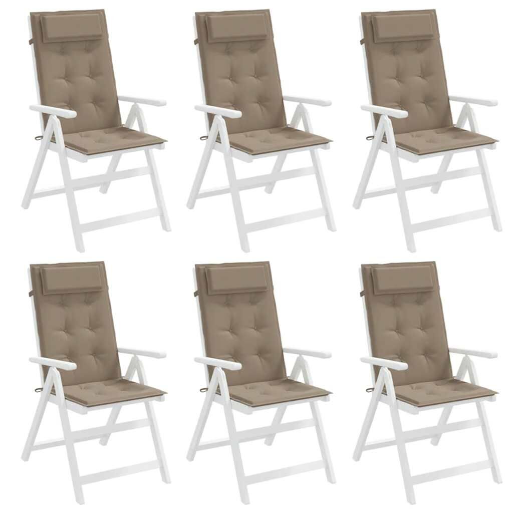 Highback Chair Cushions 6 pcs Taupe Oxford Fabric Price