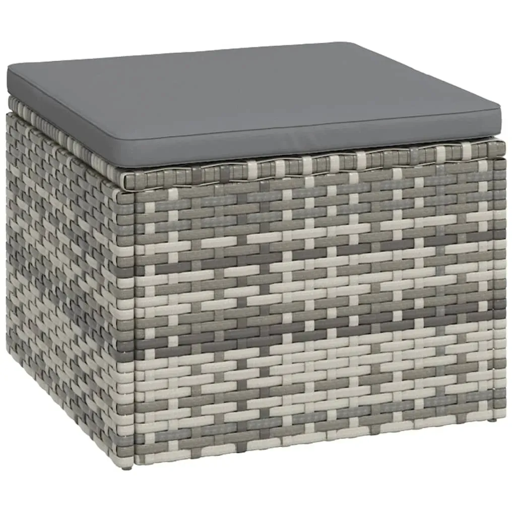 3 Piece Garden Lounge Set with Cushions Grey Poly Rattan Price
