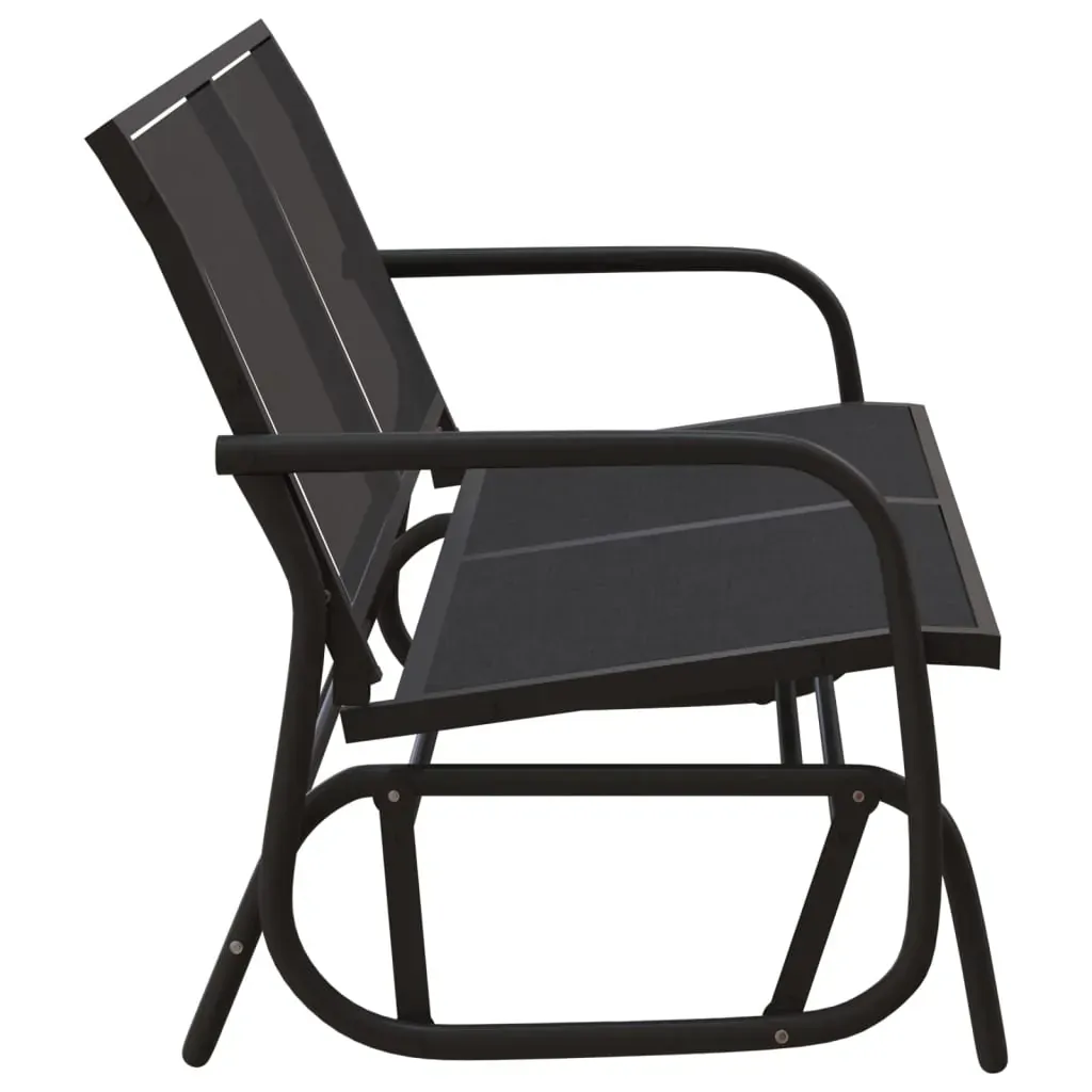 Garden Glider Bench Black 120.5x76x86.5 cm Textilene&Steel Price