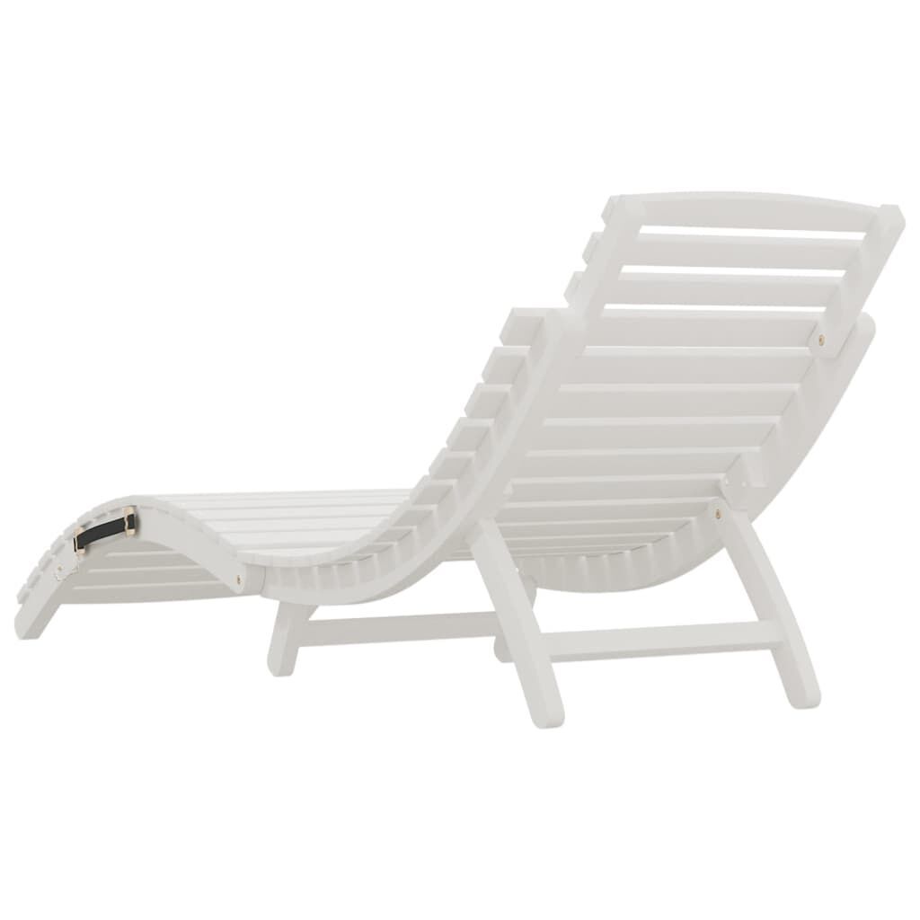 Sun Lounger White 184x55x64 cm Solid Wood Acacia Price