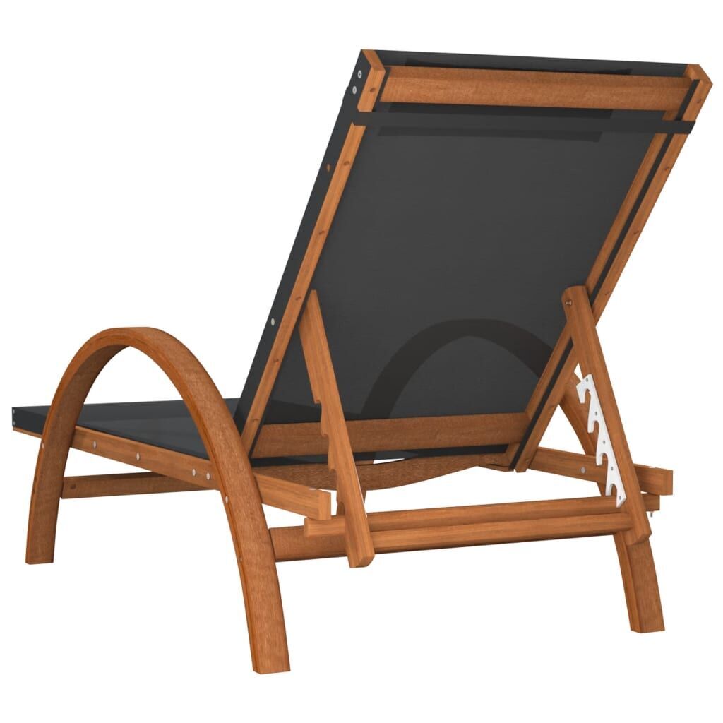 Sun Lounger with Pillow Grey Textilene and Solid Wood Poplar Price