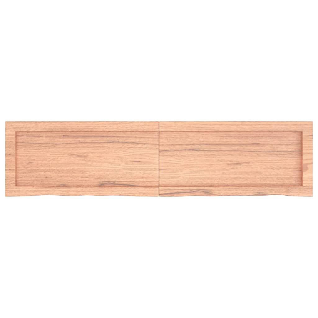 Wall Shelf Light Brown 120x30x(2-4) cm Treated Solid Wood Oak Price