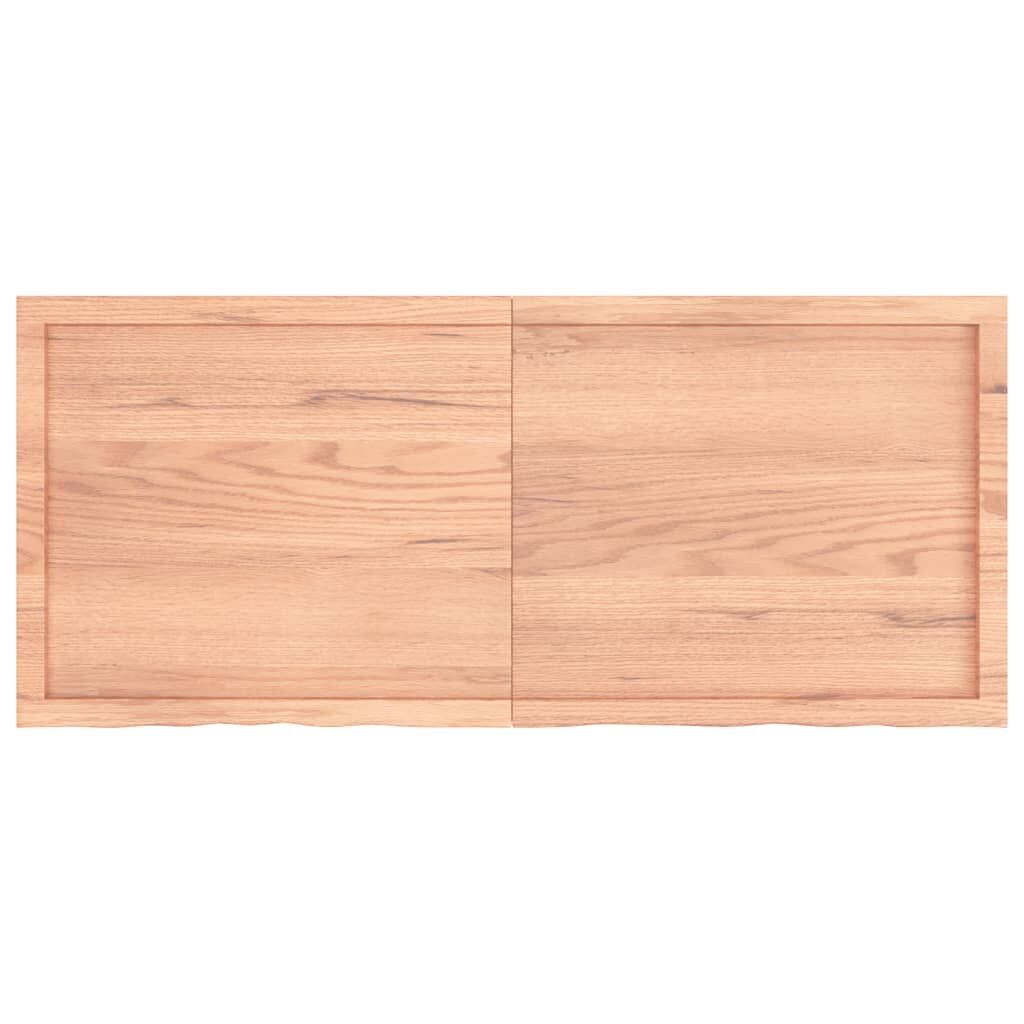 Wall Shelf Light Brown 140x60x(2-4) cm Treated Solid Wood Oak Price