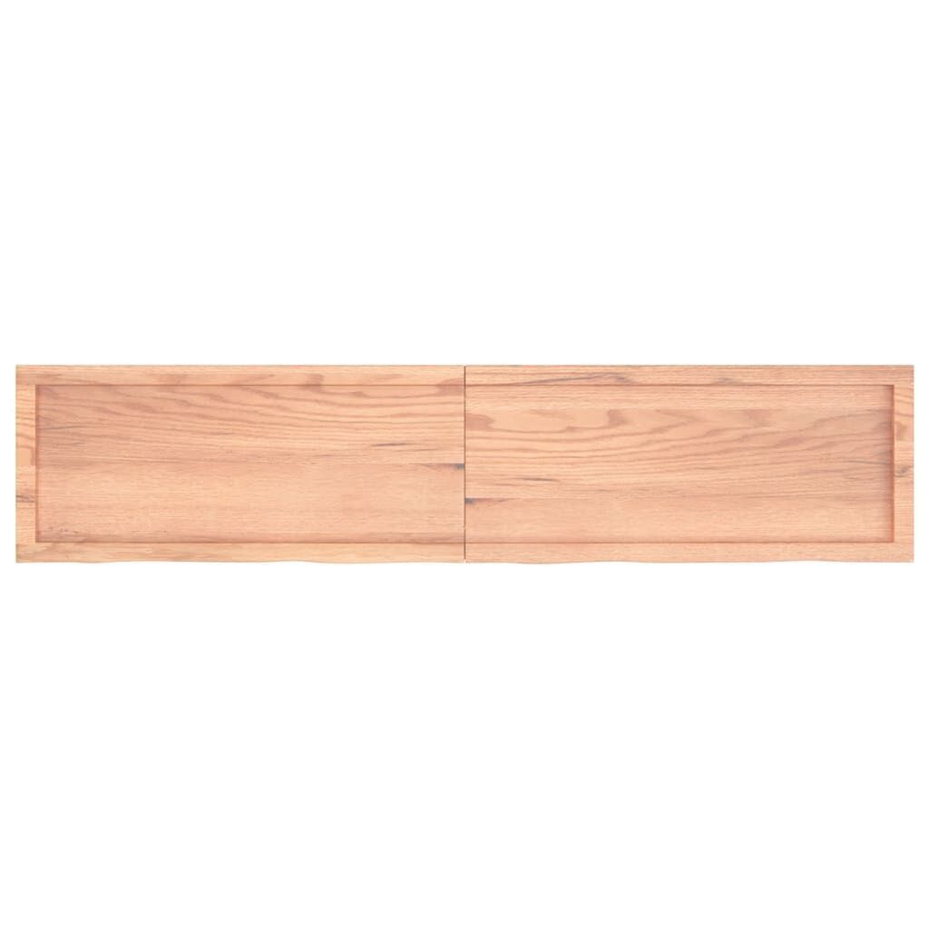 Wall Shelf Light Brown 180x40x(2-4) cm Treated Solid Wood Oak Price