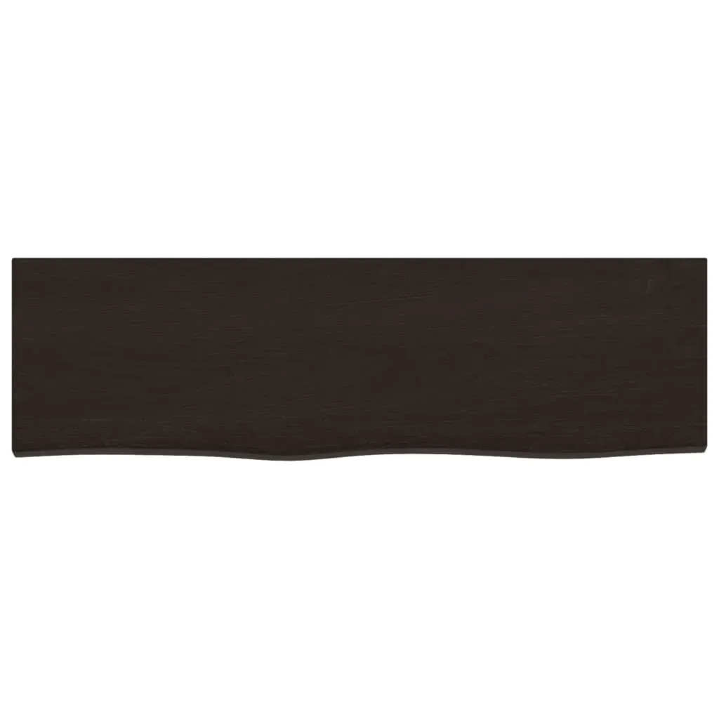 Wall Shelf Dark Brown 100x30x(2-4) cm Treated Solid Wood Oak Price