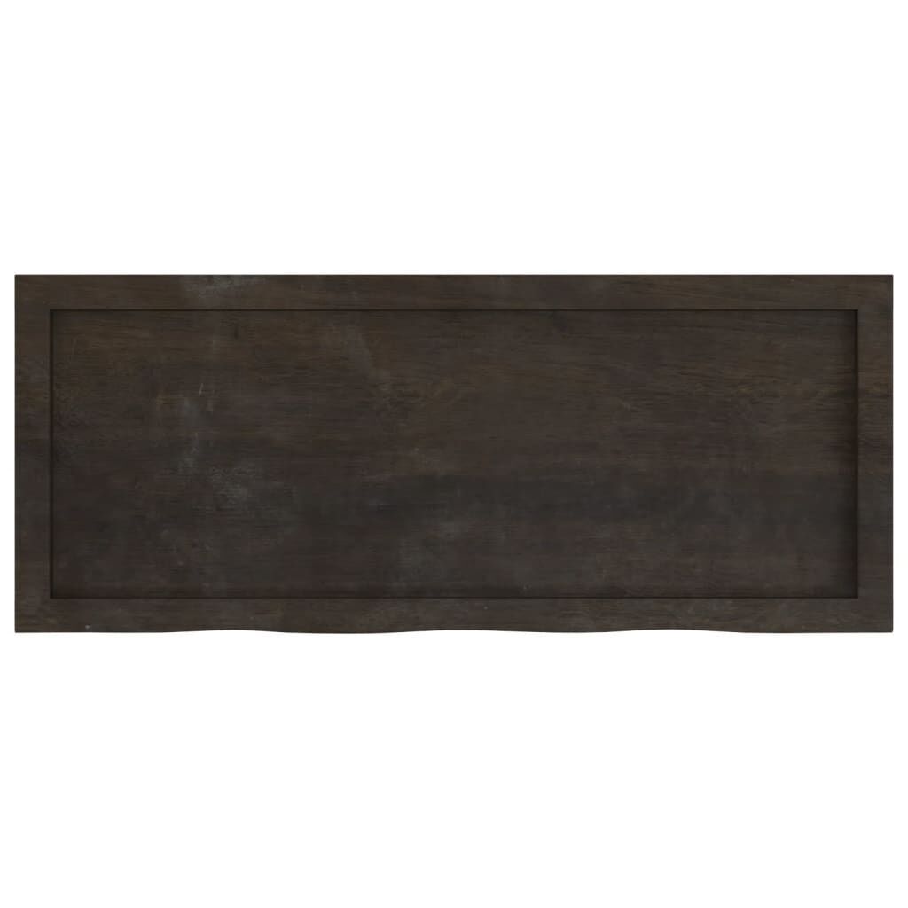 Wall Shelf Dark Brown 100x40x(2-4) cm Treated Solid Wood Oak Price