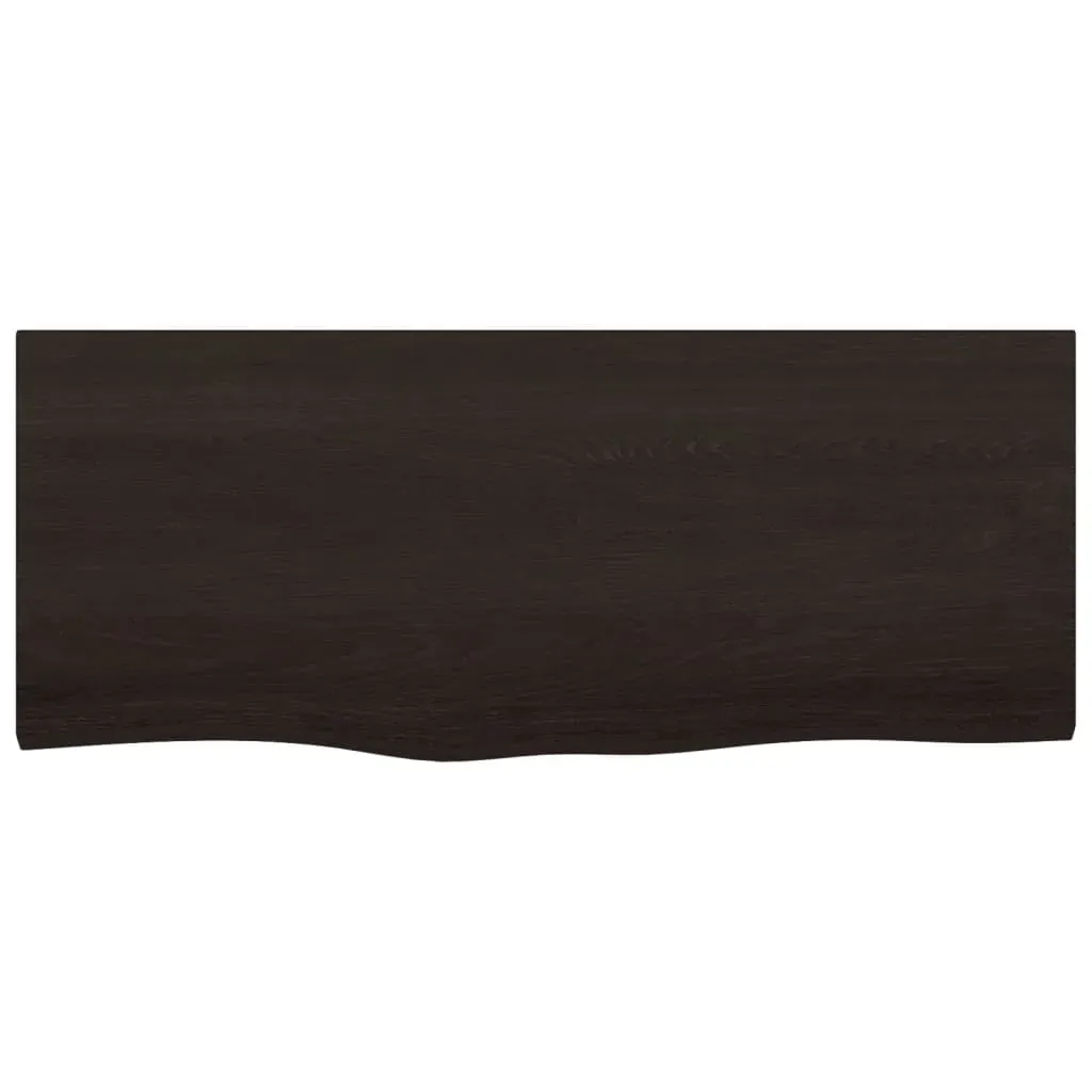 Wall Shelf Dark Brown 100x40x(2-4) cm Treated Solid Wood Oak Price