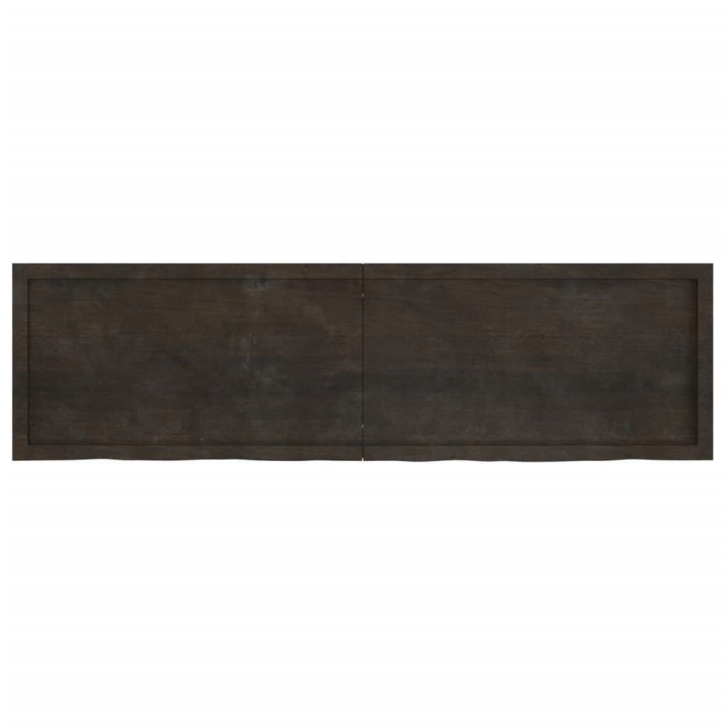 Wall Shelf Dark Brown 180x50x(2-4) cm Treated Solid Wood Oak Price