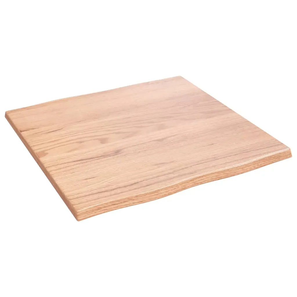 Table Top Light Brown 60x60x2 cm Treated Solid Wood Oak Live Edge Price