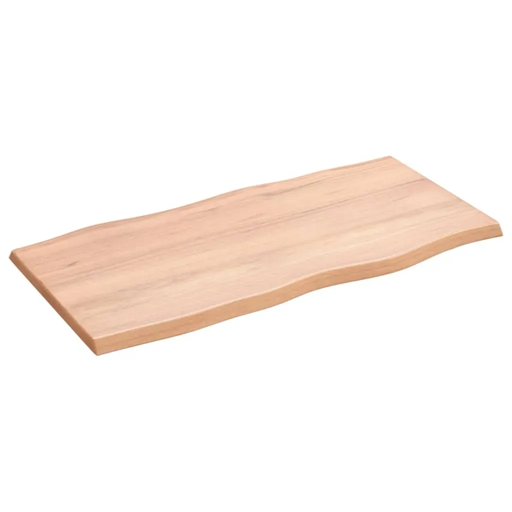 Table Top Light Brown 80x40x2 cm Treated Solid Wood Oak Live Edge Price
