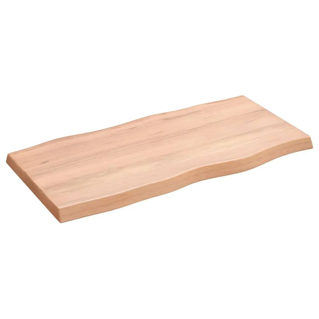 Table Top Light Brown 80x40x(2-4) cm Treated Solid Wood Live Edge Price