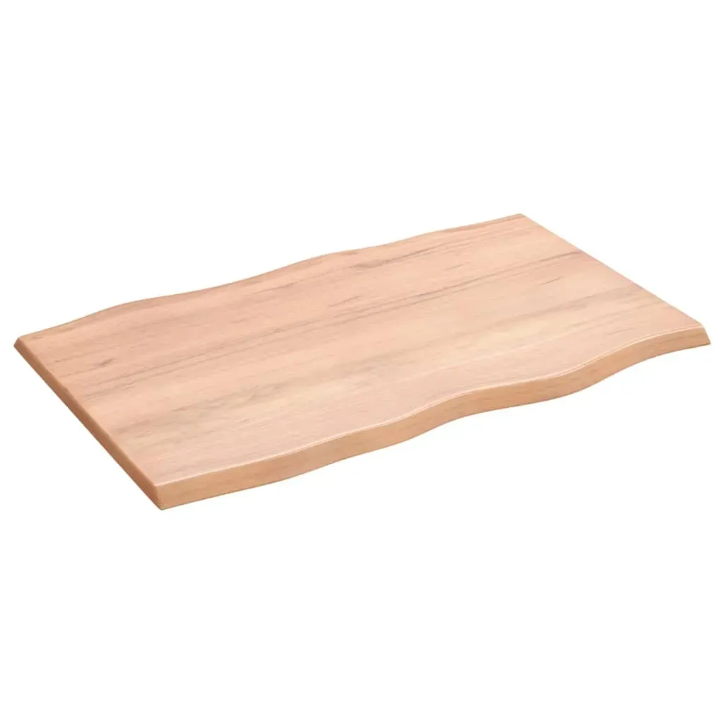 Table Top Light Brown 80x50x2 cm Treated Solid Wood Oak Live Edge Price