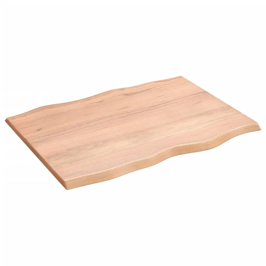 Table Top Light Brown 80x60x2 cm Treated Solid Wood Oak Live Edge Price