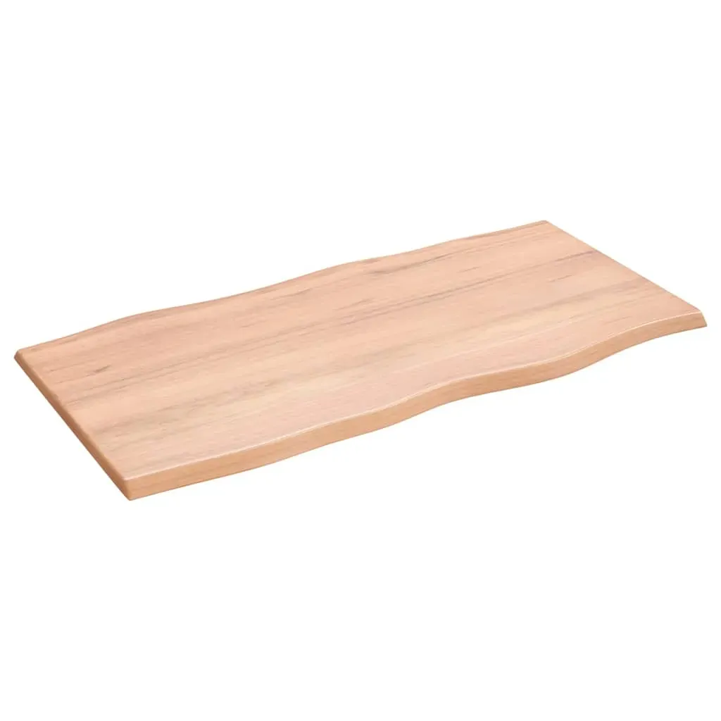 Table Top Light Brown 100x50x2 cm Treated Solid Wood Oak Live Edge Price