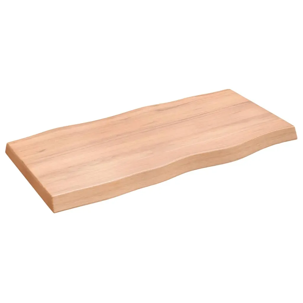Table Top Light Brown 100x50x(2-6)cm Treated Solid Wood Live Edge Price