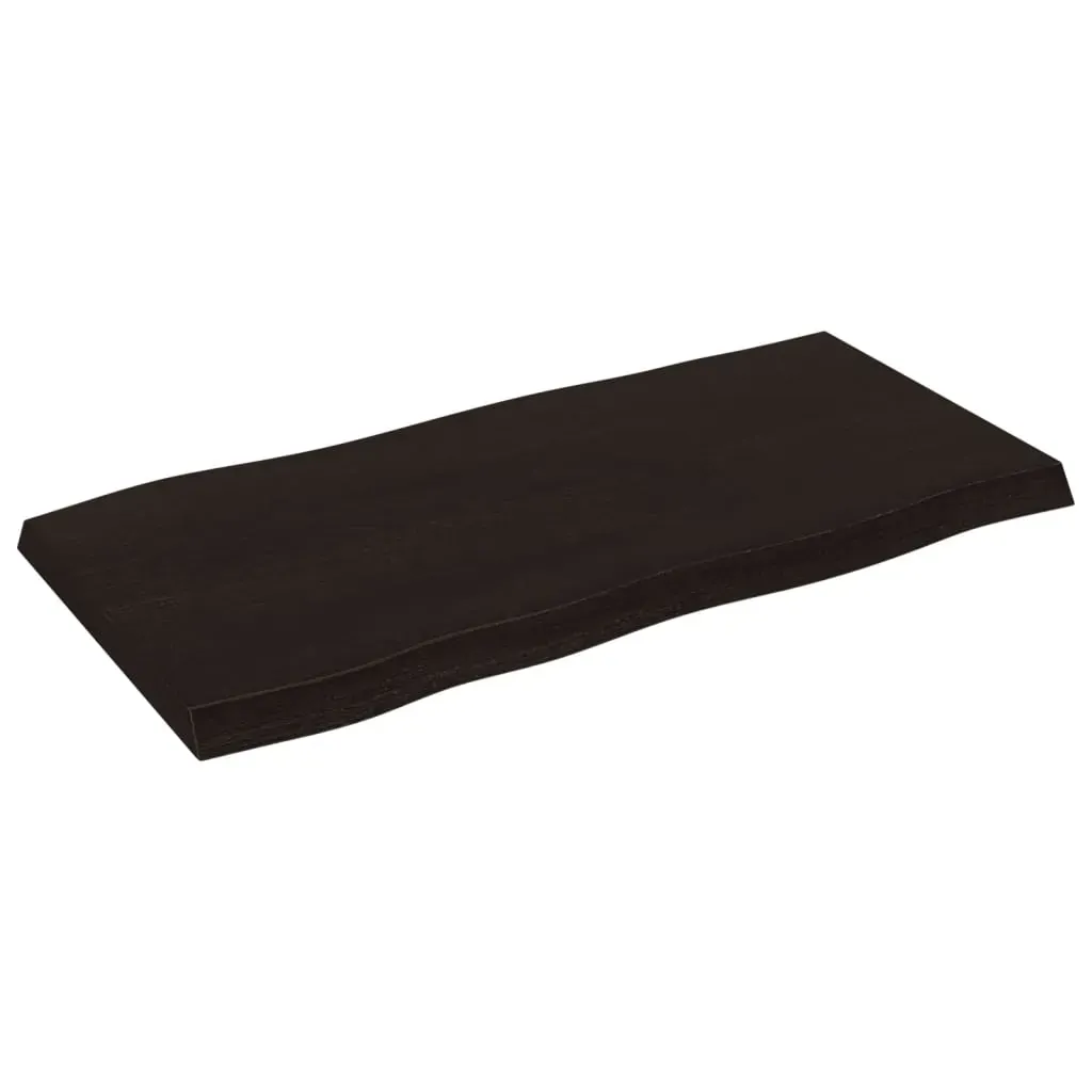 Table Top Dark Brown 80x40x(2-4) cm Treated Solid Wood Live Edge Price