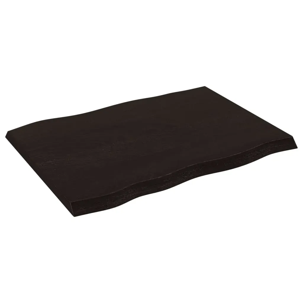 Table Top Dark Brown 80x60x(2-4) cm Treated Solid Wood Live Edge Price