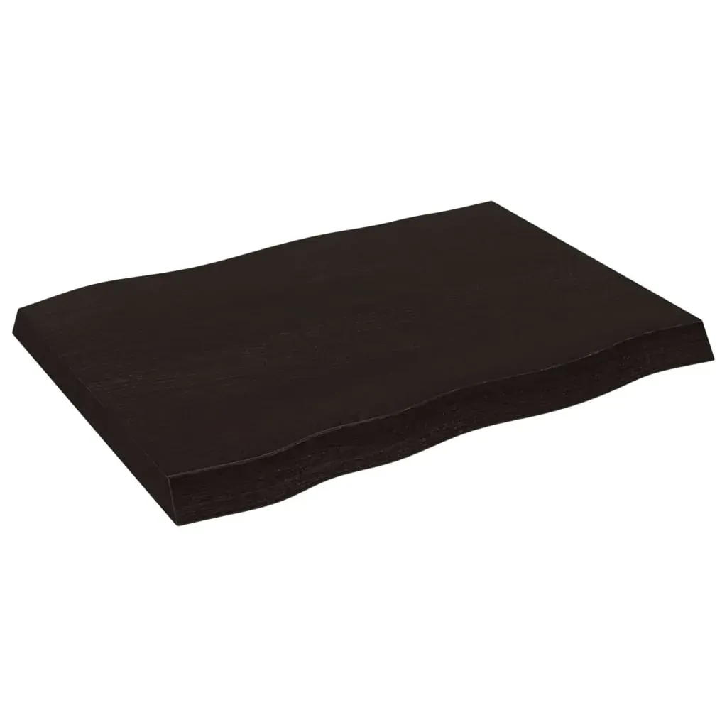 Table Top Dark Brown 80x60x(2-6) cm Treated Solid Wood Live Edge Price