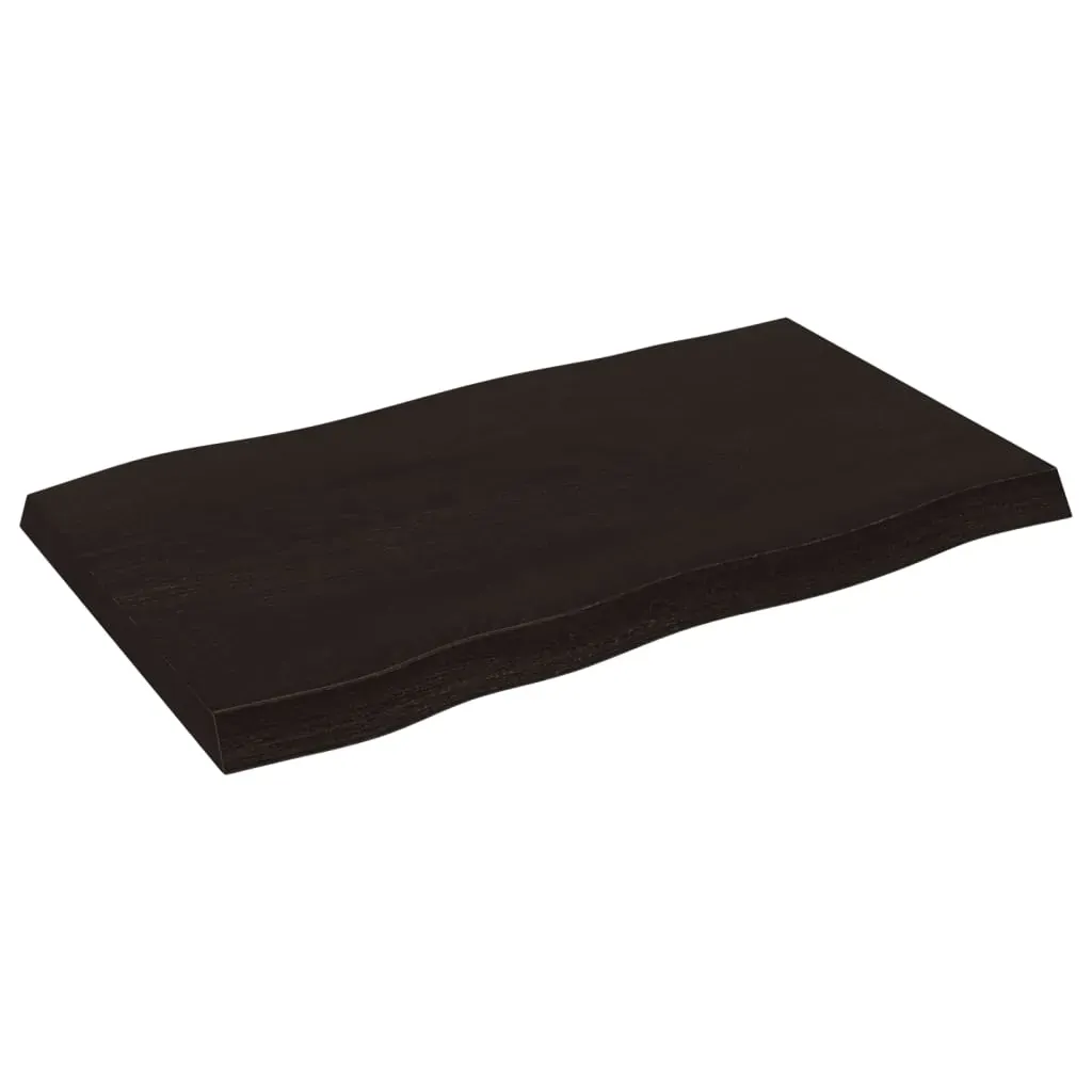 Table Top Dark Brown 100x60x(2-6) cm Treated Solid Wood Live Edge Price