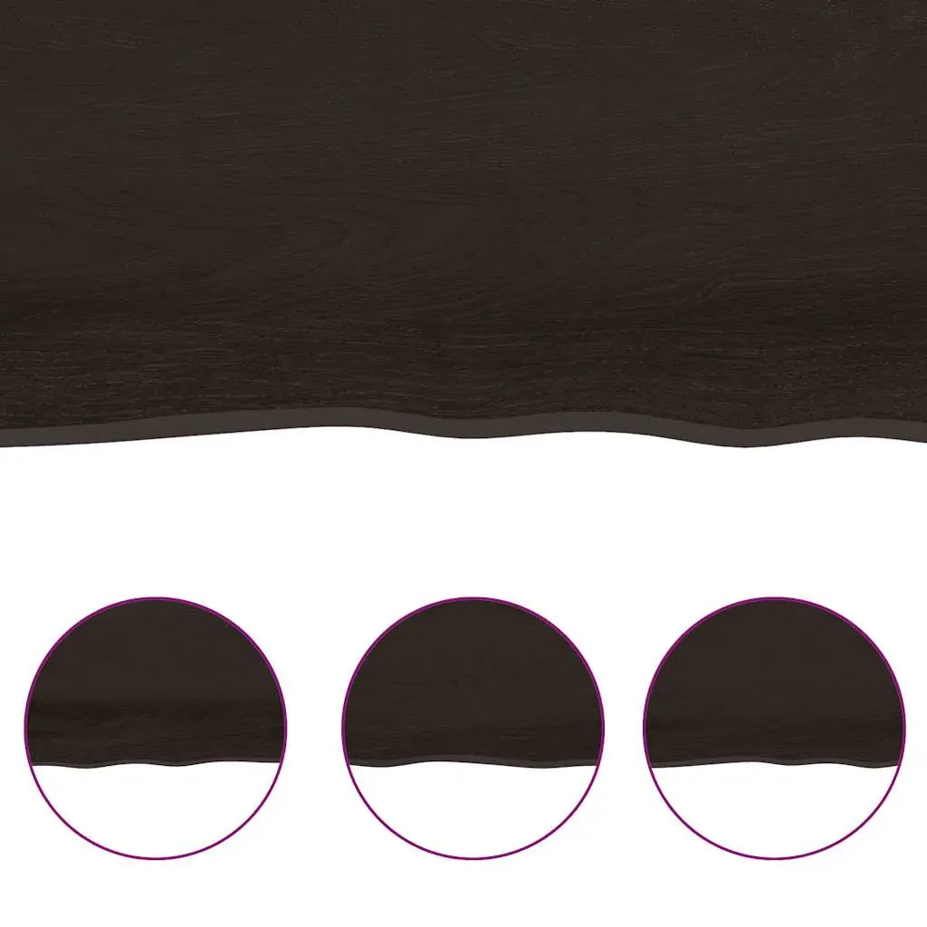 Table Top Dark Brown 120x50x(2-6) cm Treated Solid Wood Live Edge Price