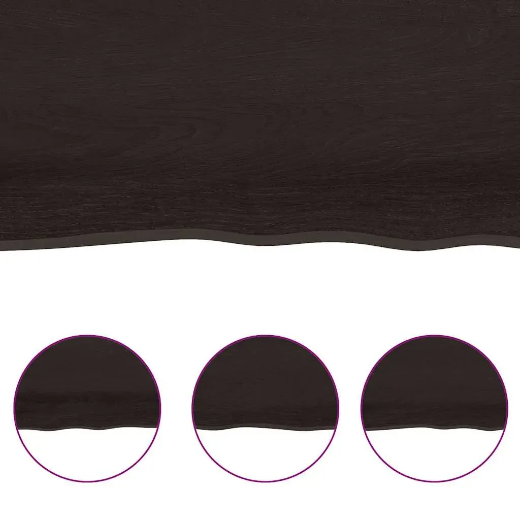 Table Top Dark Brown 140x40x(2-4) cm Treated Solid Wood Live Edge Price