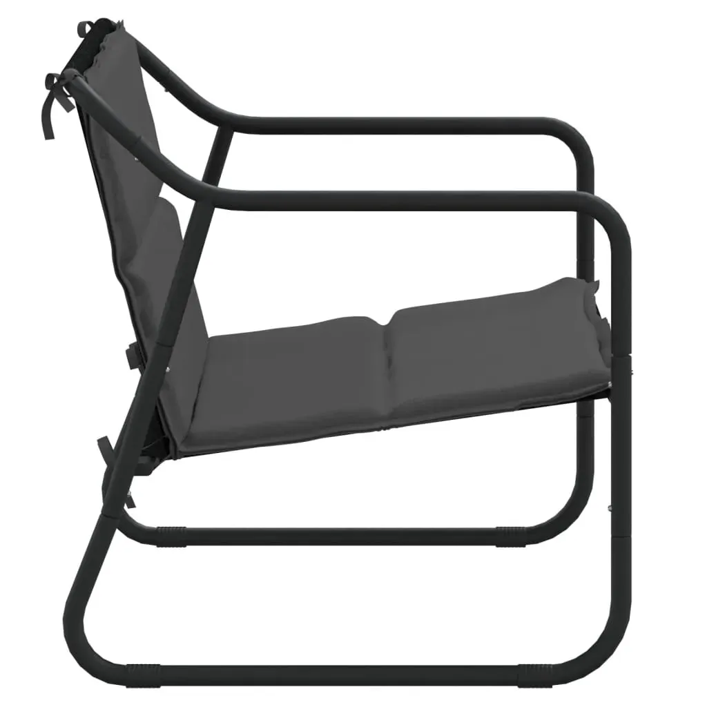 2-Seater Garden Bench with Cushion Anthracite Steel Price