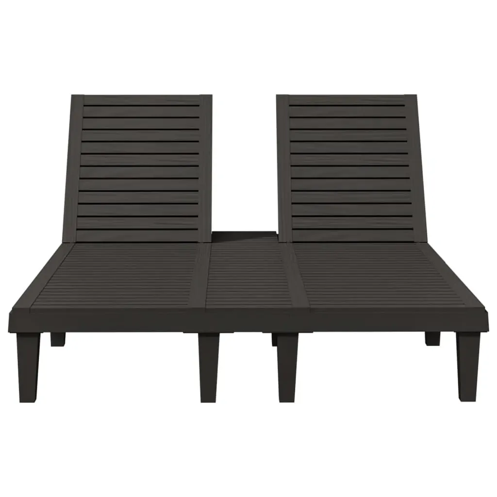 Double Sun Lounger Black 155x138x83 cm Polypropylene Price