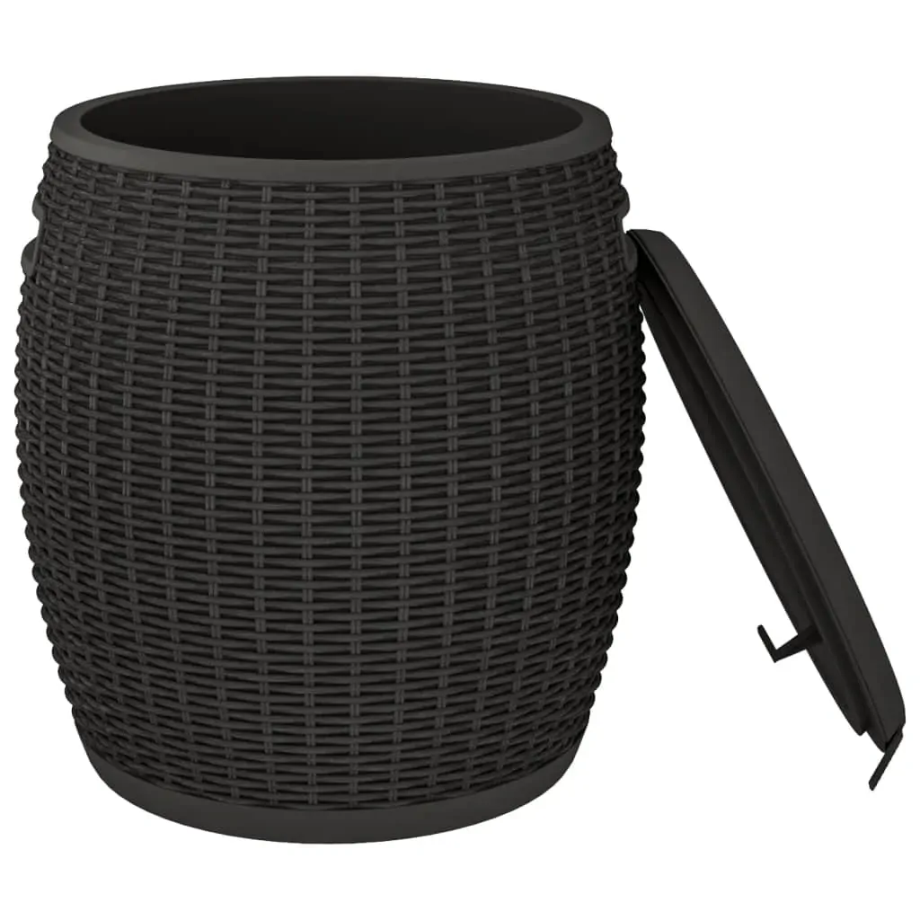 4-in-1 Garden Storage Box Black Polypropylene Price