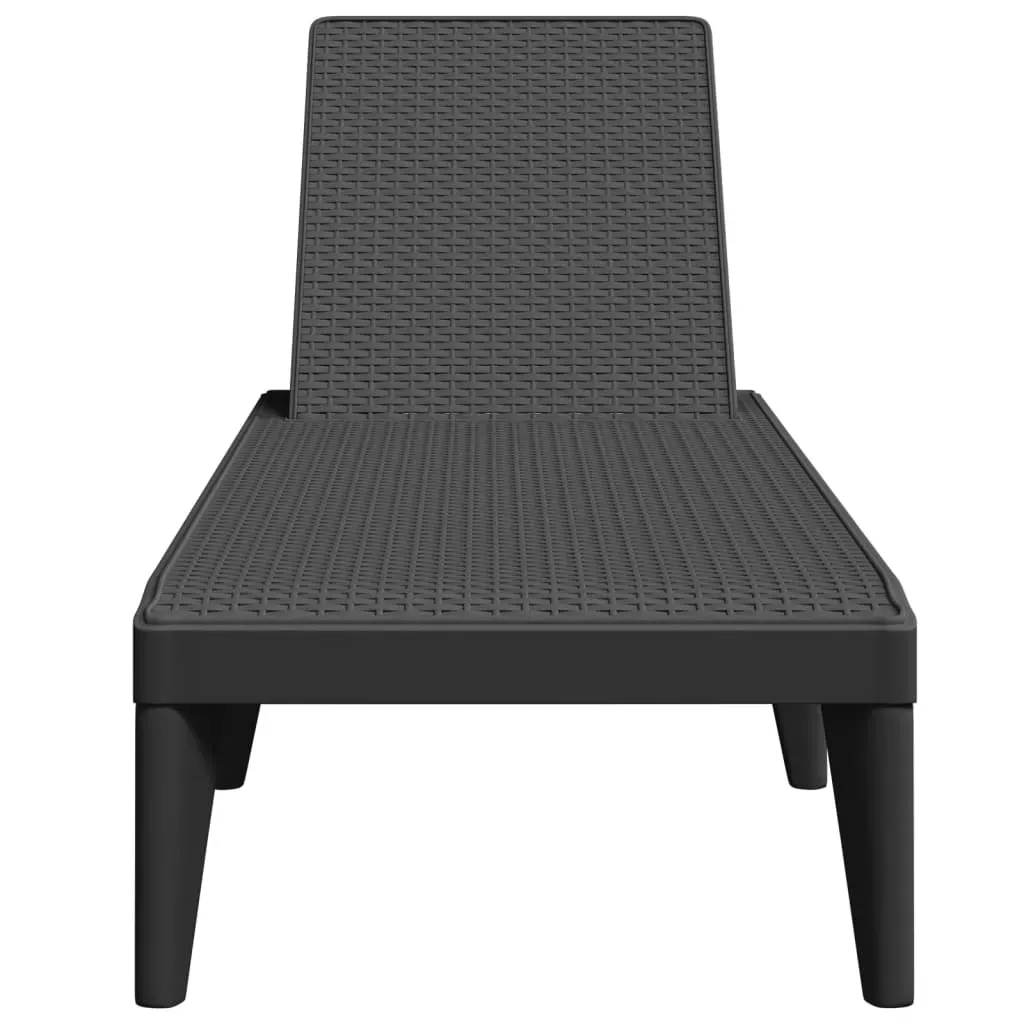 Sun Lounger Anthracite 186x60x29 cm PP Price