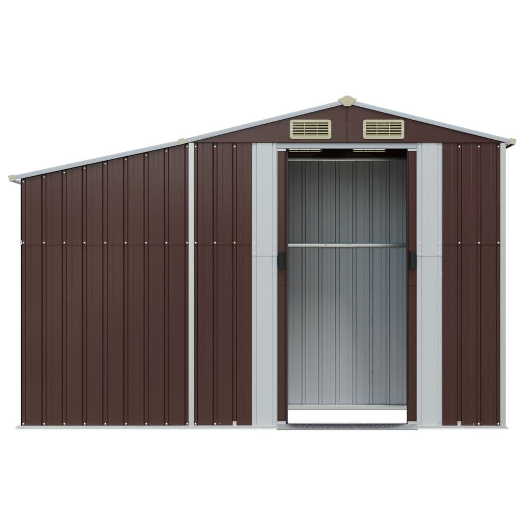 Garden Shed Brown 277x93x179 cm Galvanised Steel Price