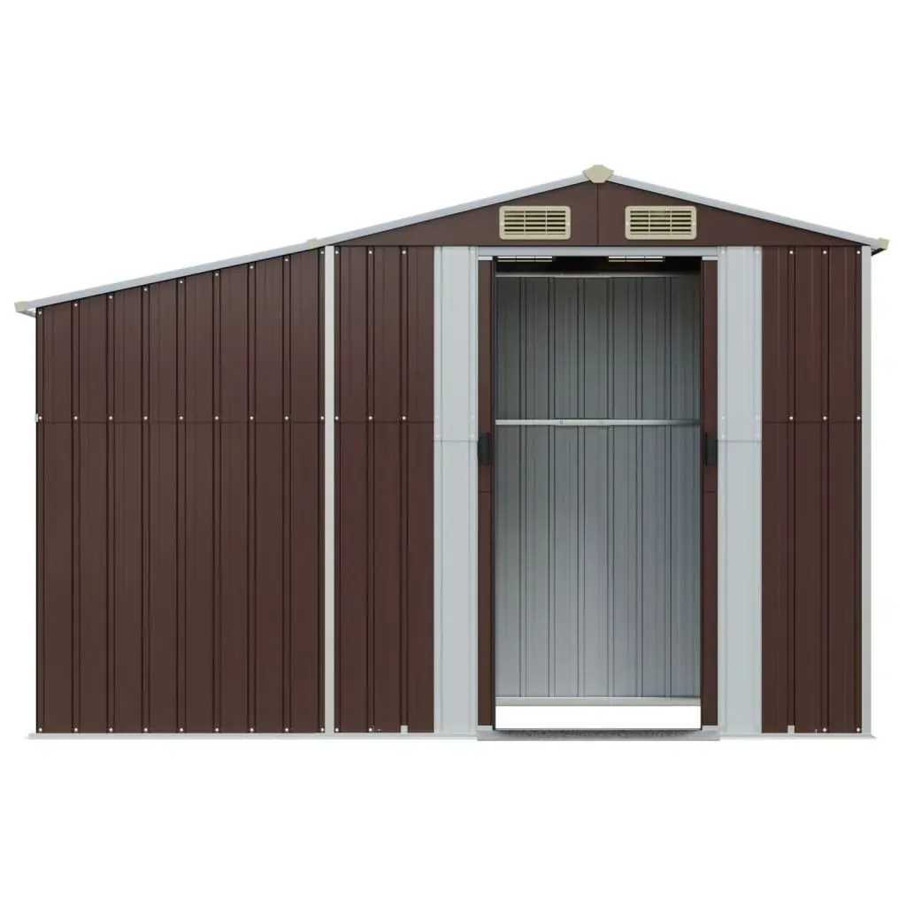 Garden Shed Brown 277x93x179 cm Galvanised Steel Price