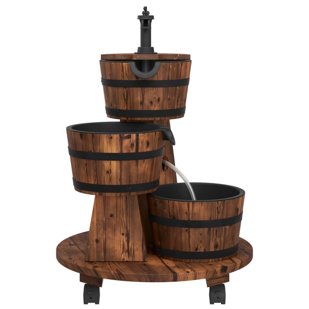 Wheeled Water Fountain with Pump 55x55x80 cm Solid Wood Fir Price