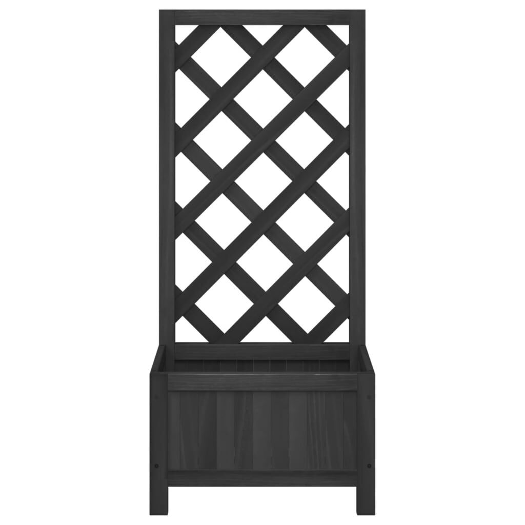 Planter with Trellis Black Solid Wood Fir Price