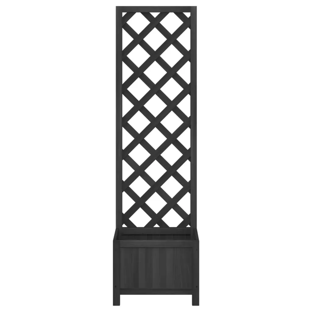 Planter with Trellis Black Solid Wood Fir Price