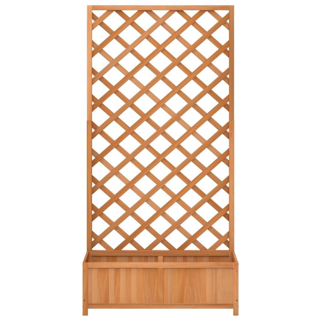Planter with Trellis Brown Solid Wood Fir Price
